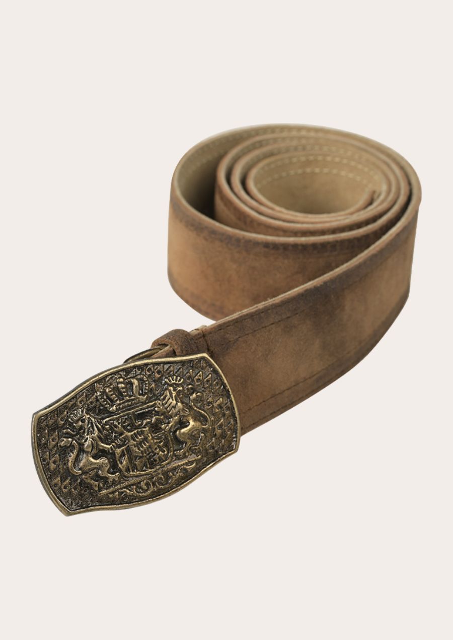 Authentic Bavarian Lederhosen Belt with Classic Buckle