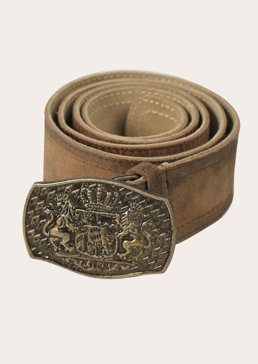 Authentic Bavarian Lederhosen Belt with Classic Buckle