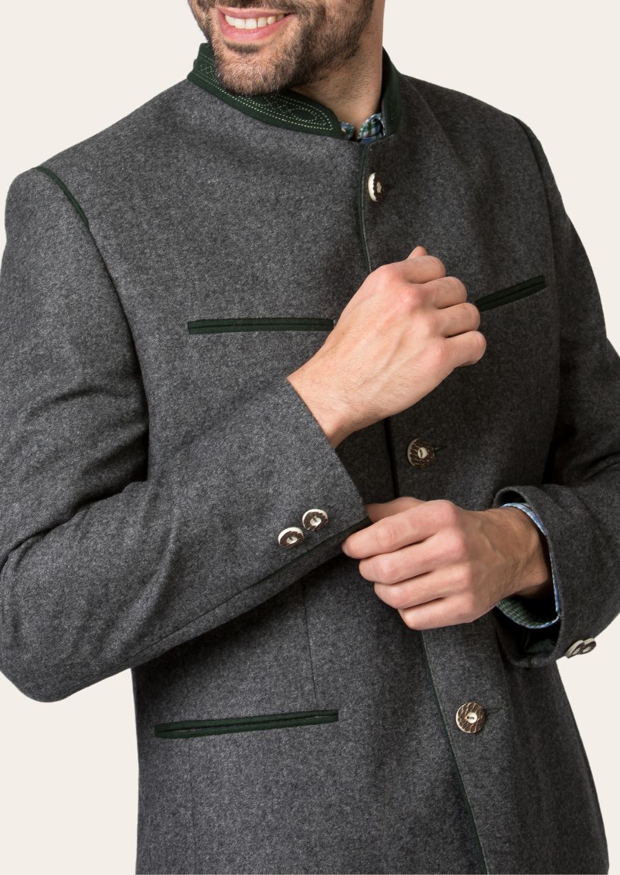 Men’s classic Oktoberfest Trachten coat, perfect for beer festivals, cultural events, and formal occasions.