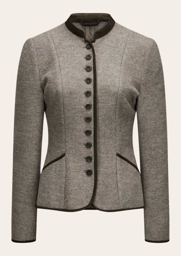 Alpine Women’s Wool Jacket with classic Bavarian embroidery and a tailored fit.
