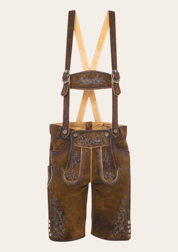 Authentic Alpine lederhosen crafted from premium leather for a traditional Bavarian look.