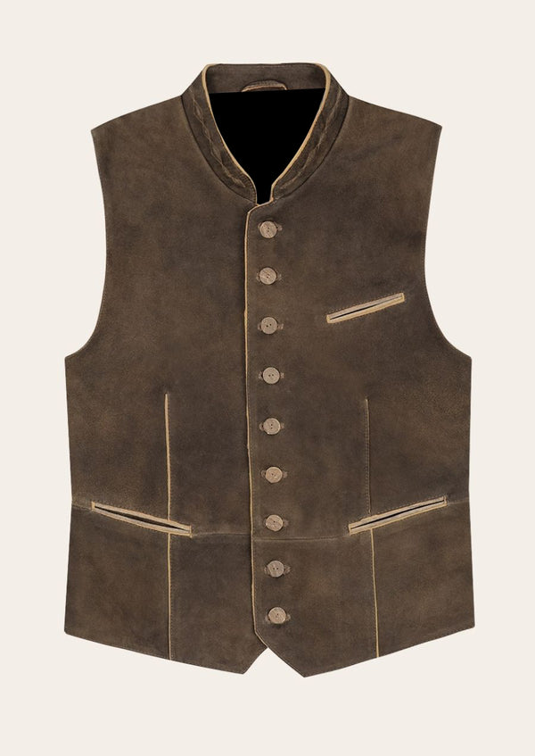 Authentic Bavarian heritage Trachten vest, crafted from premium wool with traditional embroidery.