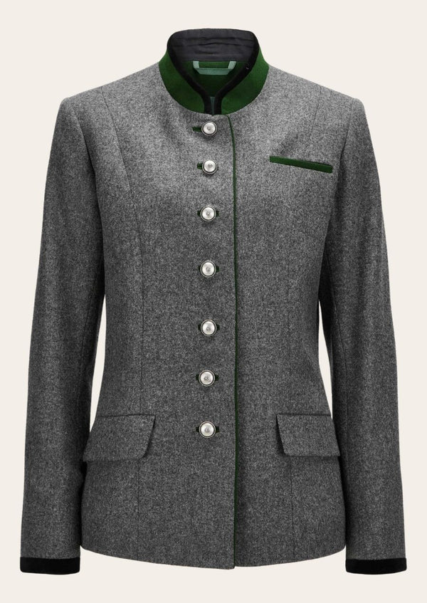 Authentic German Trachten Jacket for Women with classic Bavarian embroidery and premium wool.