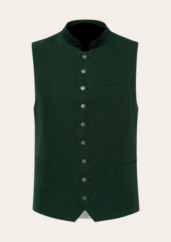 Bavarian Pioneer classic Oktoberfest vest, featuring authentic Trachten embroidery and premium craftsmanship.