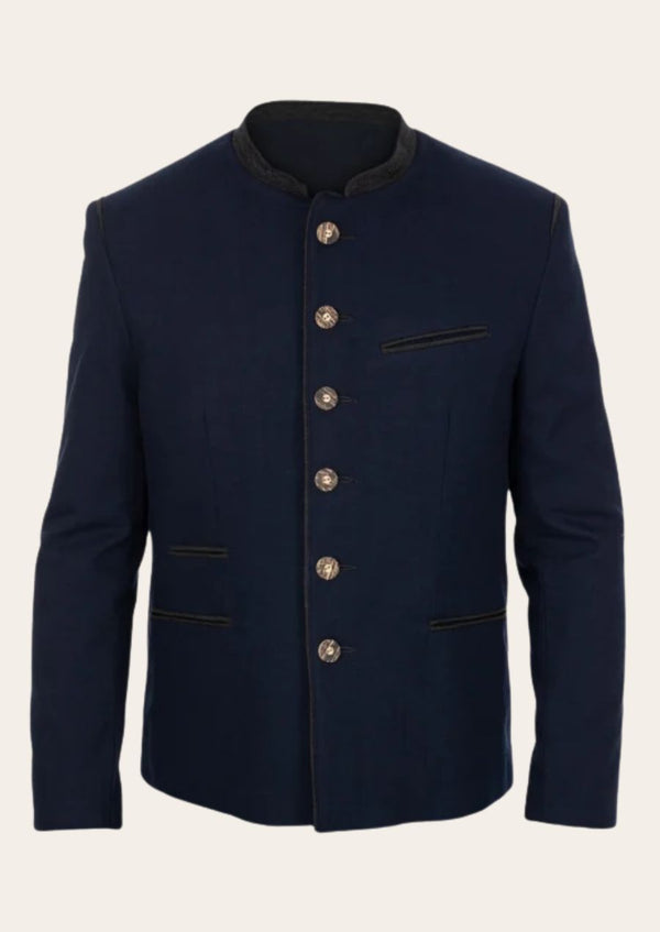 Classic Alpine Trachten coat with intricate embroidery, crafted for a timeless Bavarian look.