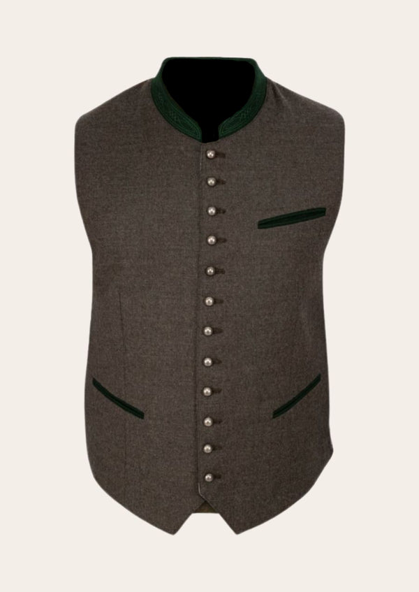 Classic German embroidered Trachten waistcoat, featuring intricate Bavarian detailing and premium craftsmanship.