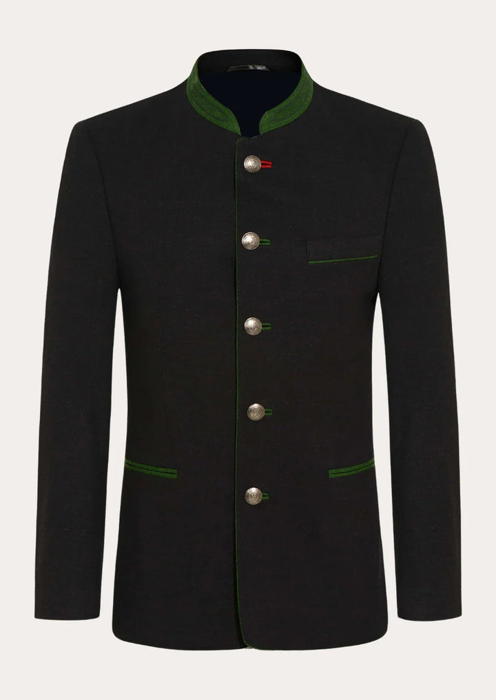 Traditional Bavarian Trachten Jacket for men with heritage embroidery and classic cut.