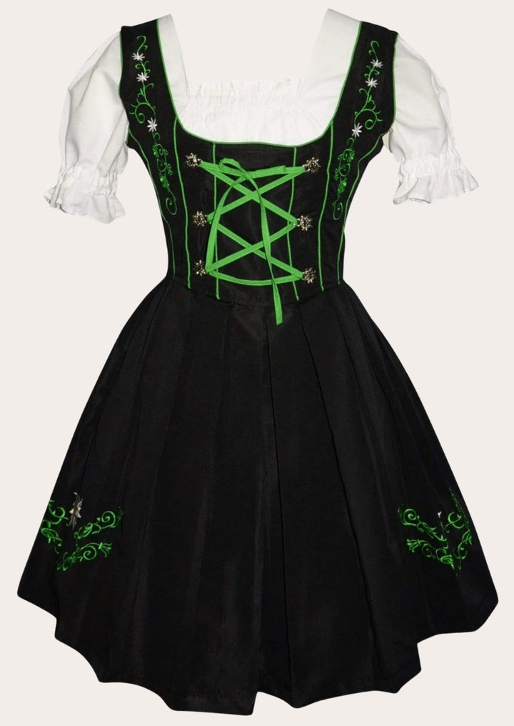Elegant lace Dirndl dress with delicate embroidery – ideal for festive occasions, traditional Bavarian events, or stylish Oktoberfest looks.
