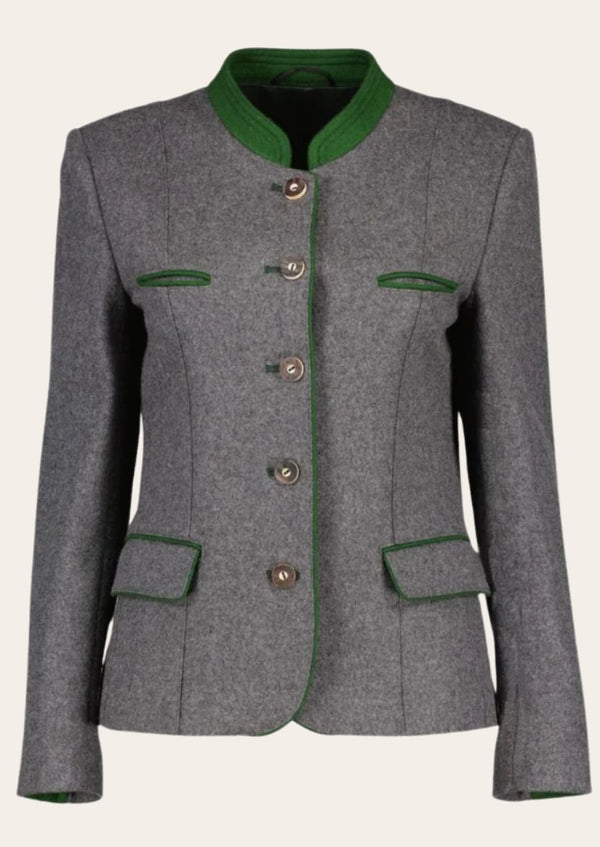 Elegant German Heritage Women’s Jacket with intricate embroidery and a tailored fit.