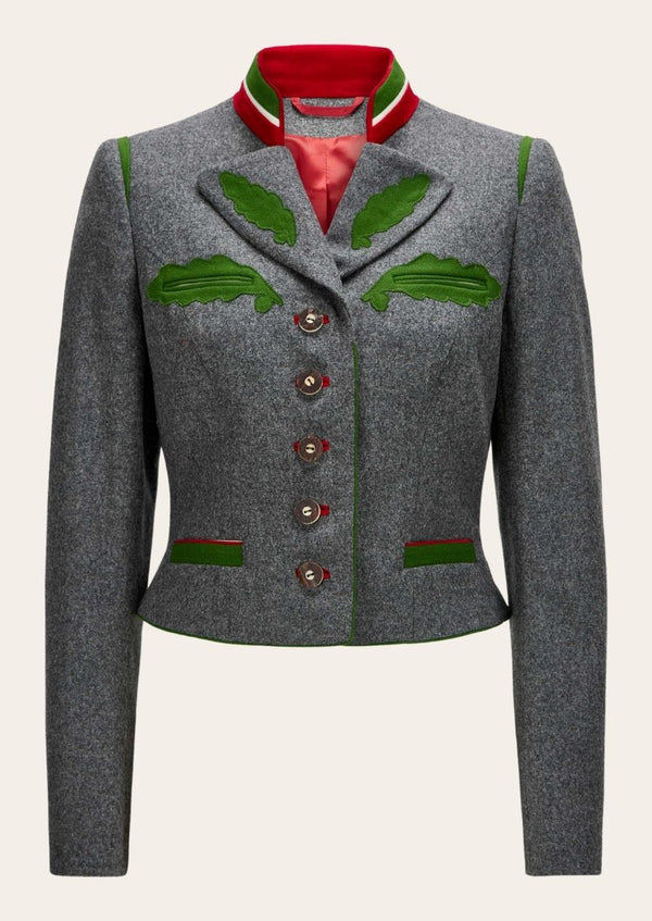 Heritage German Lady’s Classic Wool Coat, crafted from premium wool with elegant Bavarian embroidery.