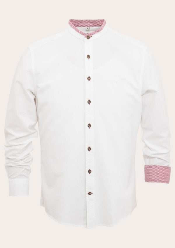 Men’s lightweight German shirt in white, ideal for pairing with lederhosen or traditional Bavarian attire