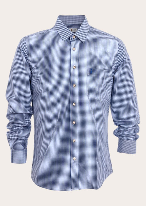 Men’s modern Bavarian shirt combining classic German style with a contemporary festive look for Oktoberfest