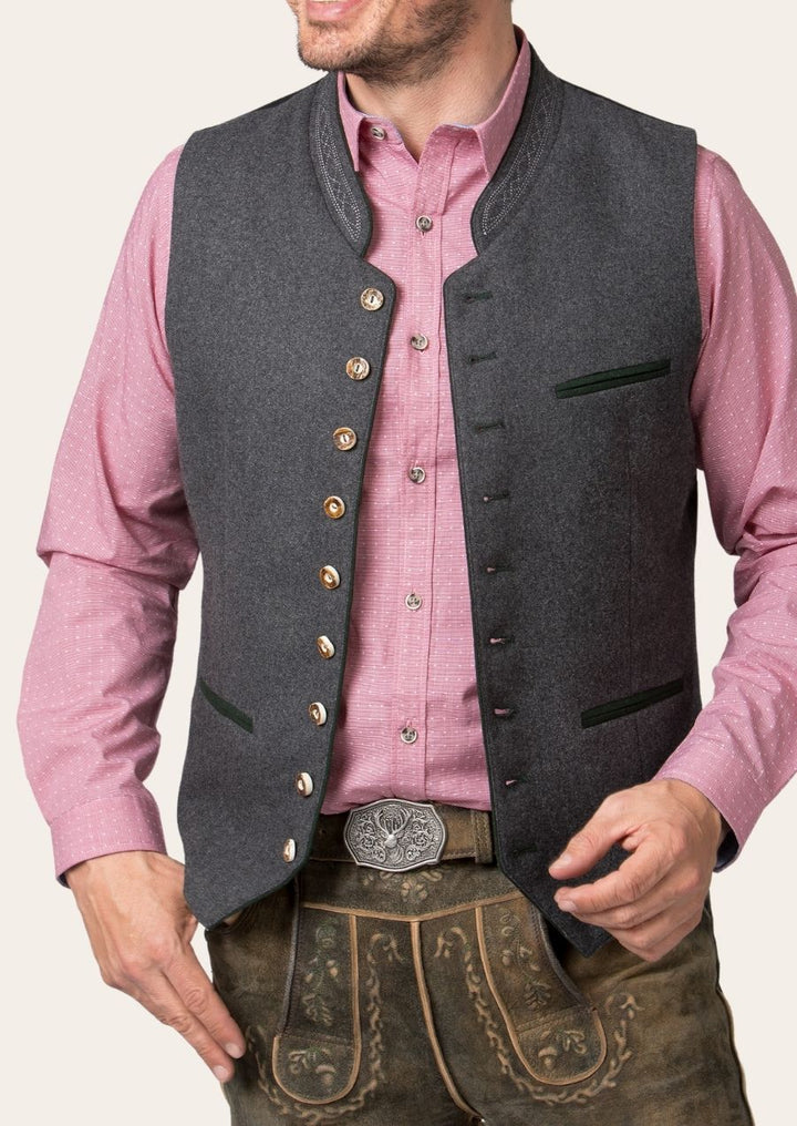 Handcrafted Bavarian wool vest, designed for beer festivals, cultural events, and outdoor gatherings.