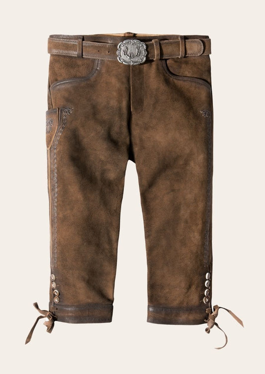 Mountain Spirit Bundhosen crafted from genuine leather, inspired by traditional Alpine heritage.