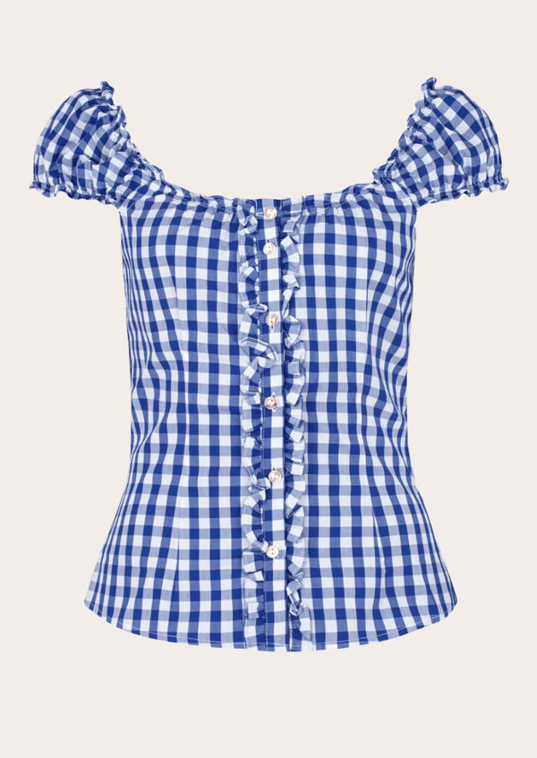 Romantic Trachten Blouse with Puff Sleeves and Detail