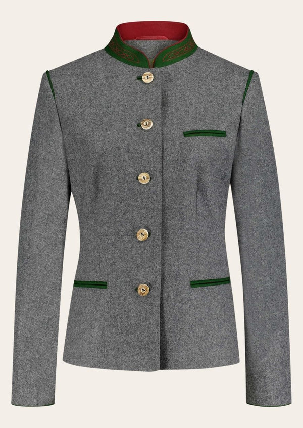 Timeless Alpine Women’s Wool Festival Coat with intricate embroidery and a classic fit.