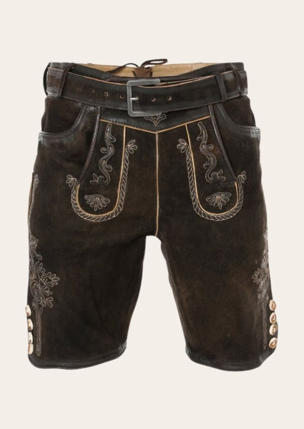 Traditional Beerfest lederhosen crafted from premium leather, embodying authentic Bavarian heritage.