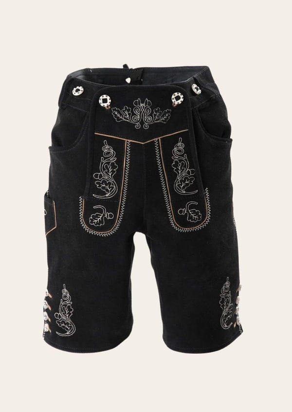 Traditional festive lederhosen crafted from premium leather, perfect for Oktoberfest and Bavarian celebrations.