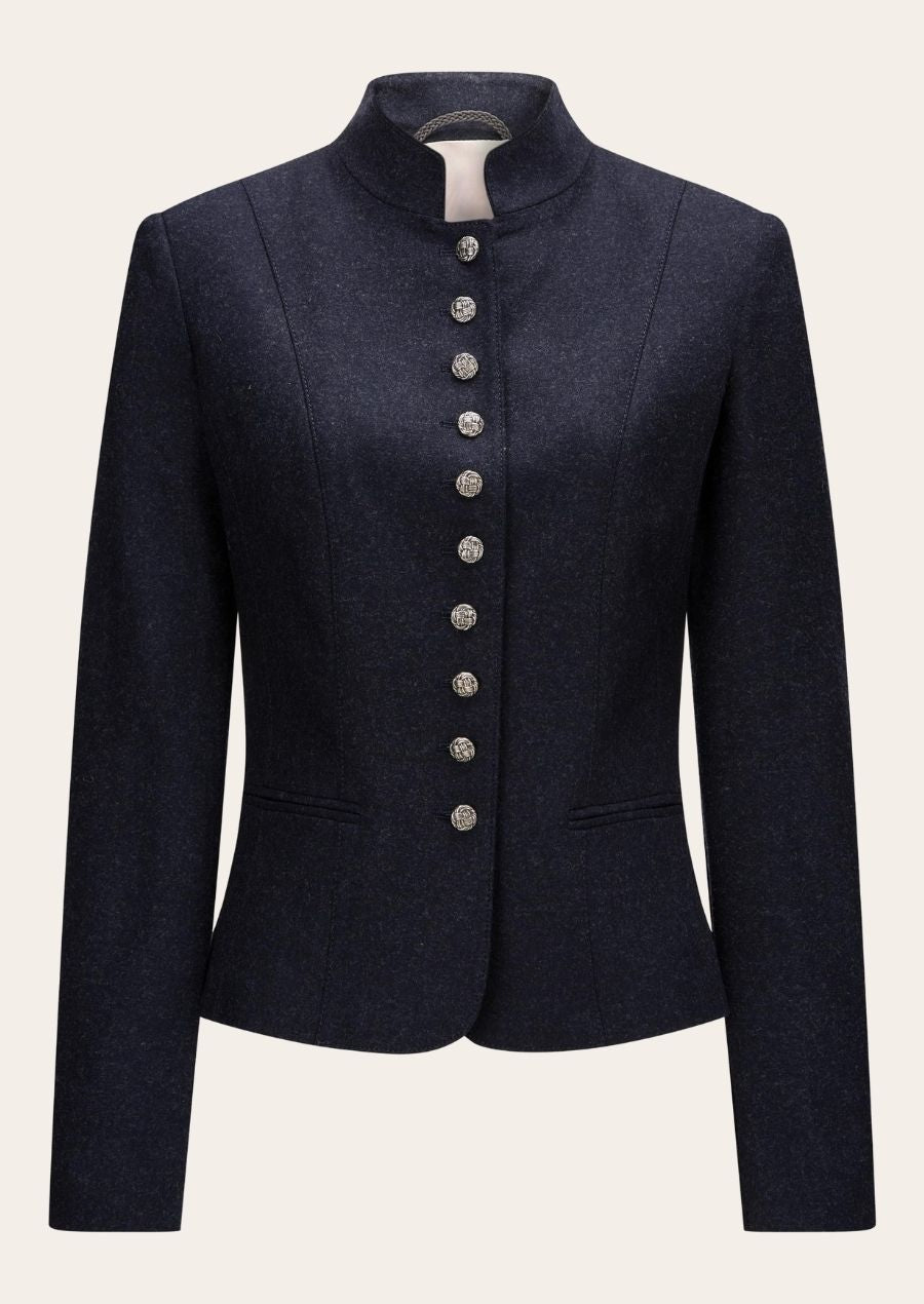 Vintage Alpine Wool Trachten Coat for Women with intricate Bavarian embroidery and premium wool.