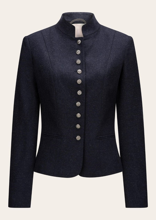 Vintage Alpine Wool Trachten Coat for Women with intricate Bavarian embroidery and premium wool.