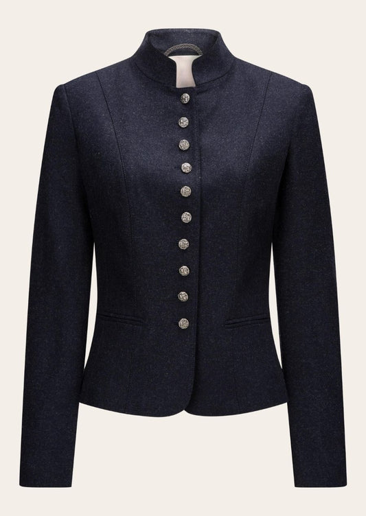Vintage Alpine Wool Trachten Coat for Women with intricate Bavarian embroidery and premium wool.