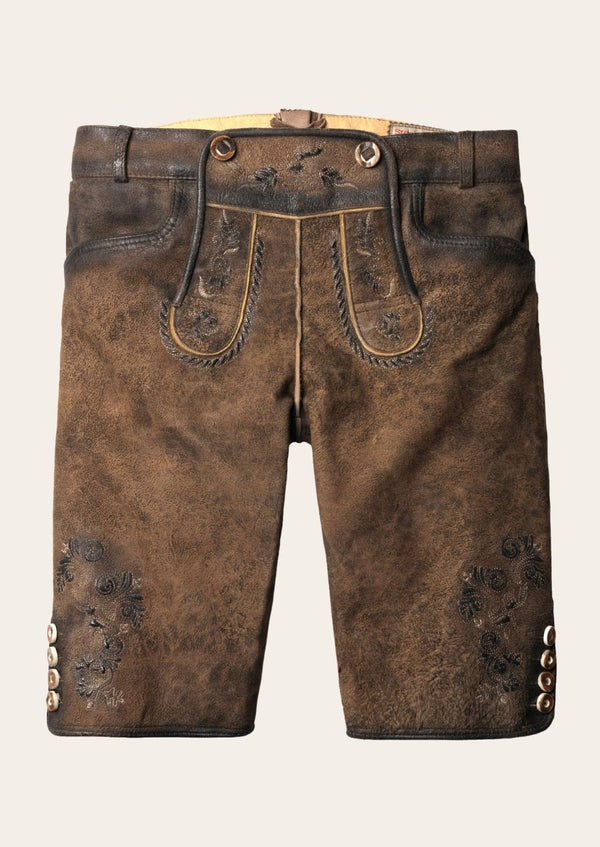 "Wilderness Queen Lederhosen – Stylish Bavarian leather shorts for women."